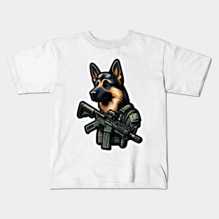 Tactical German Shepard Kids T-Shirt